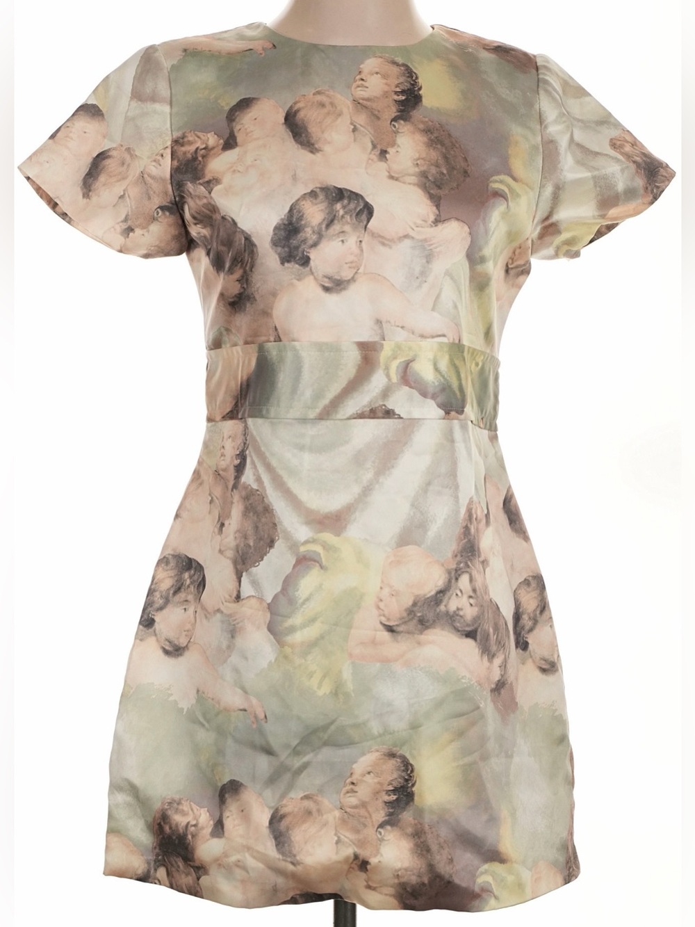 VINTAGE 90s Cherub Renaissance Angel Cupid Heaven Shoulder Pads Romantic Dress